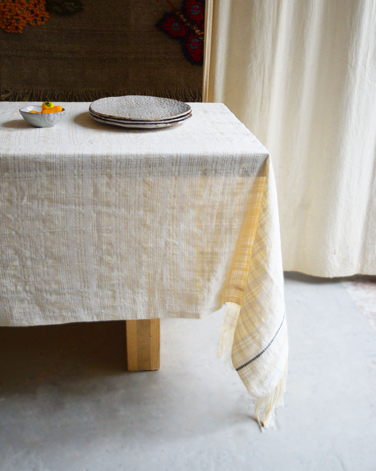 Nappe ou plaid Pana blanc naturel