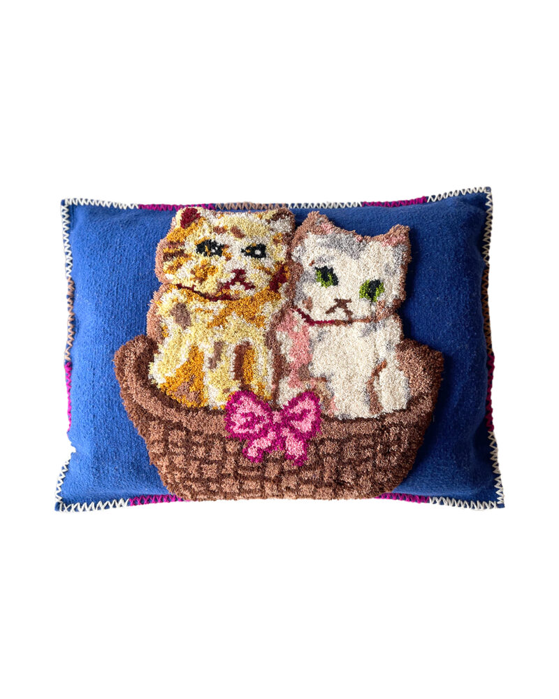 Housse de Coussin en Laine – Les Chatons